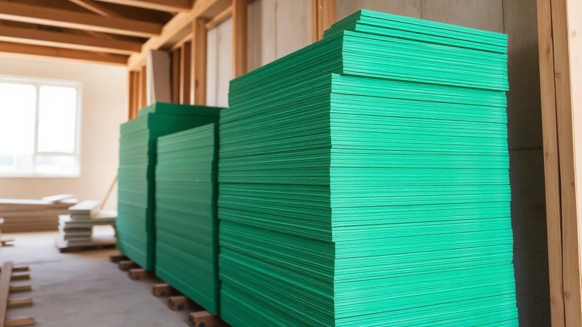 Chapa verde resistente à umidade — Forro Modular para Áreas Úmidas: Vestiários e Cozinhas