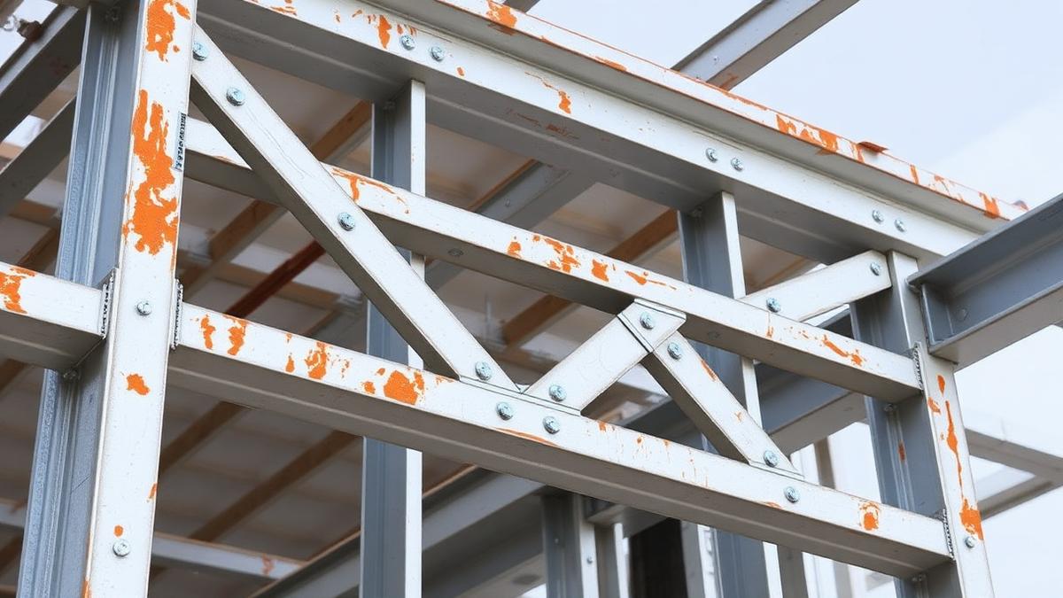 Fitas de aço em X contraventando painel de steel frame — Contraventamento em steel frame: fitas diagonais x OSB estrutural