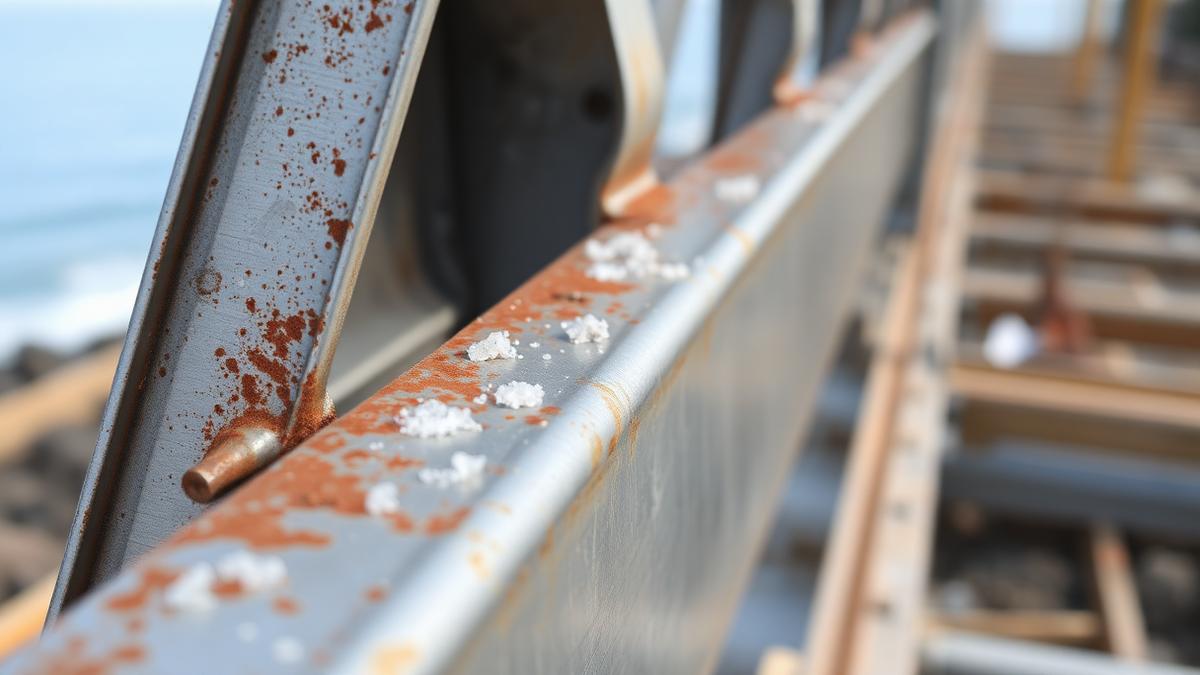 Perfil de aço galvanizado em ambiente litorâneo — Steel frame em regiões litorâneas: corrosão, zincagem e cuidados de projeto