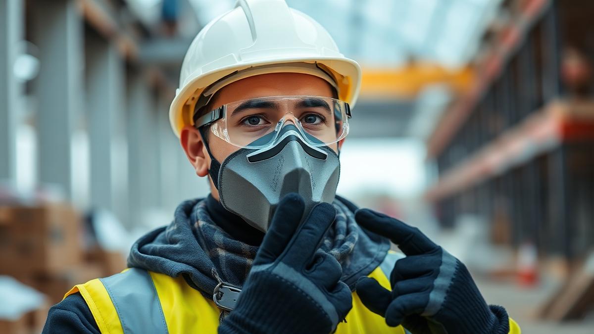 Trabalhador com óculos, máscara e luvas de proteção — Parafusos para Drywall: Tipos, Medidas e Regras de Fixação