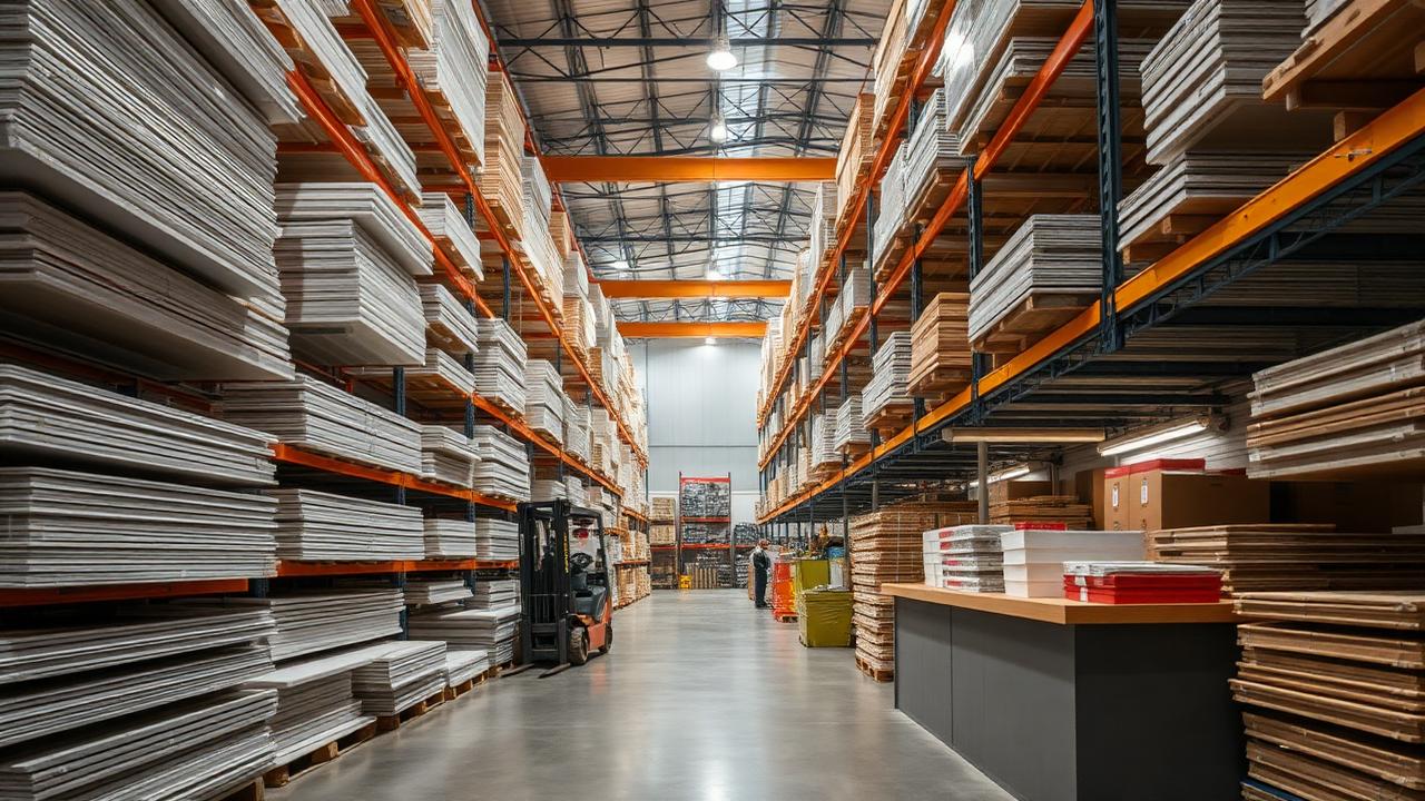 Depósito de materiais de construção com chapas e perfis estocados — Sua Obra Está Dando Lucro ou Apenas Movimento? Aprenda a Calcular o Lucro Real Depósito de materiais de construção com chapas e perfis estocados — Sua Obra Está Dando Lucro ou Apenas Movimento? Aprenda a Calcular o Lucro Real