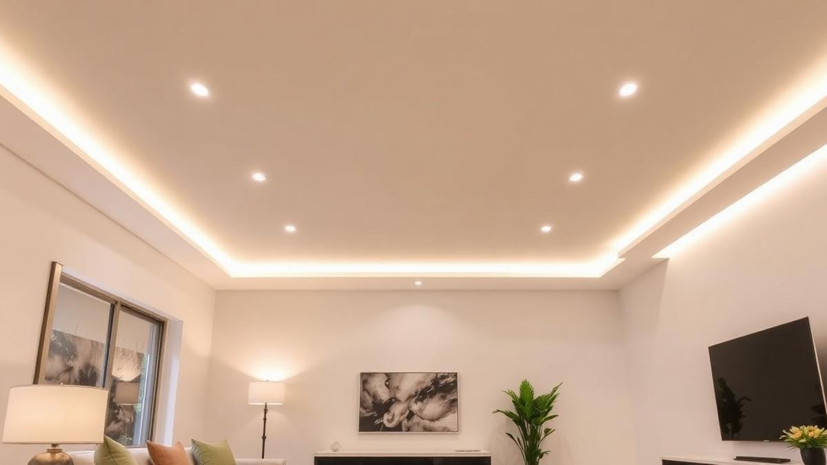 Forro rebaixado em drywall com iluminação indireta — Quanto custa forro de gesso: preço por m² em 2026 e o que está incluído Forro rebaixado em drywall com iluminação indireta — Quanto custa forro de gesso: preço por m² em 2026 e o que está incluído