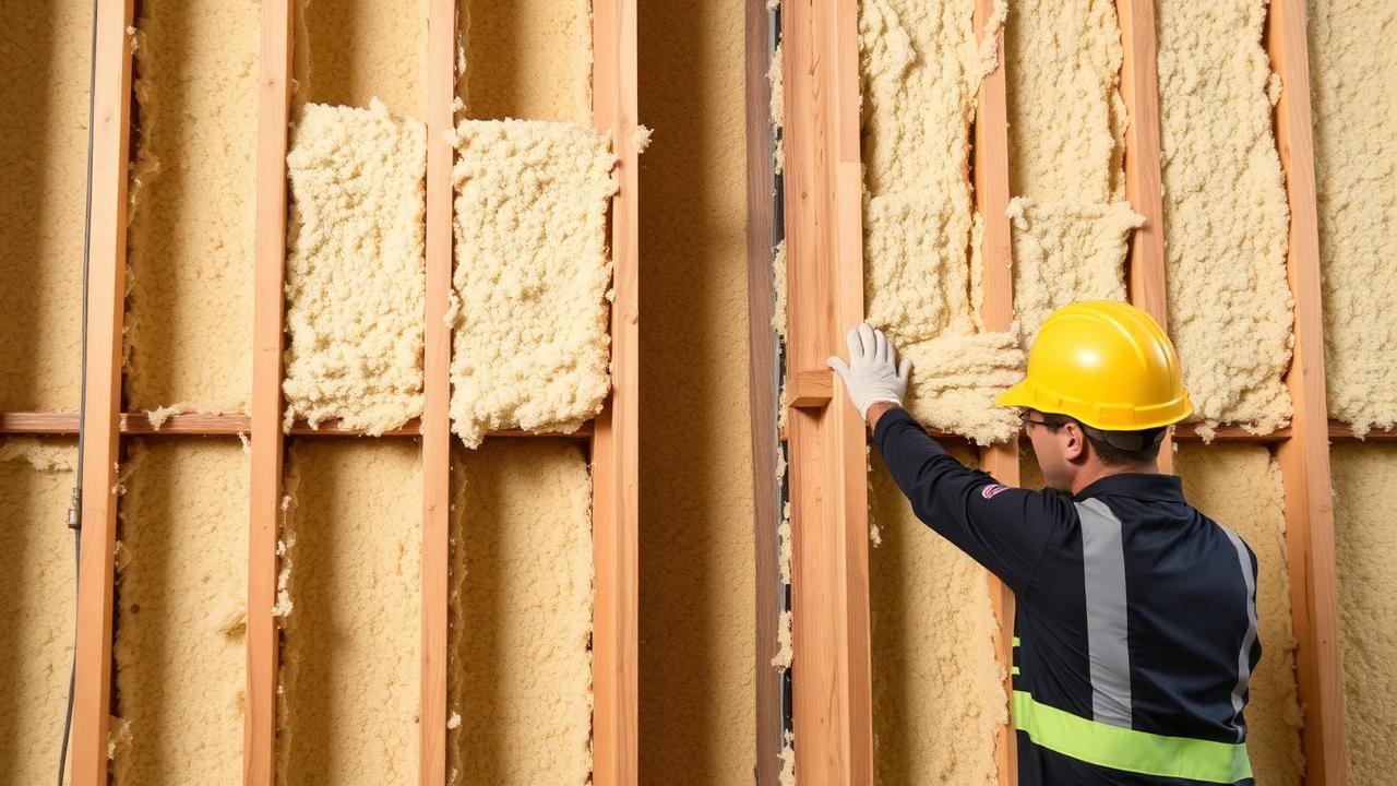 Lã mineral instalada entre montantes de parede — Entrepiso em steel frame: vigas, OSB e o controle de vibração Lã mineral instalada entre montantes de parede — Entrepiso em steel frame: vigas, OSB e o controle de vibração