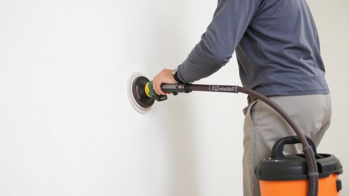 Lixamento de parede de drywall com lixadeira — 5 Erros Frequentes no Emassamento do Drywall e Como Evitá-los