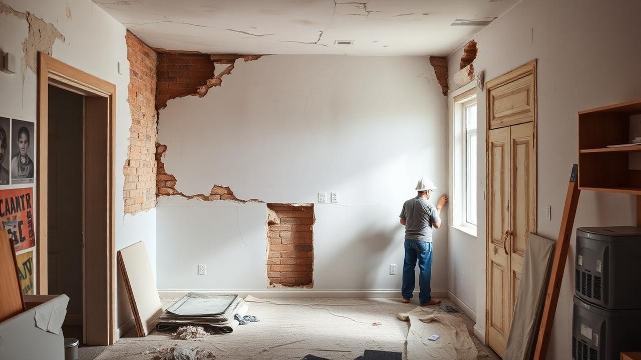 Reforma de apartamento com parede antiga demolida e nova divisória — Instalações elétricas e hidráulicas em paredes de steel frame