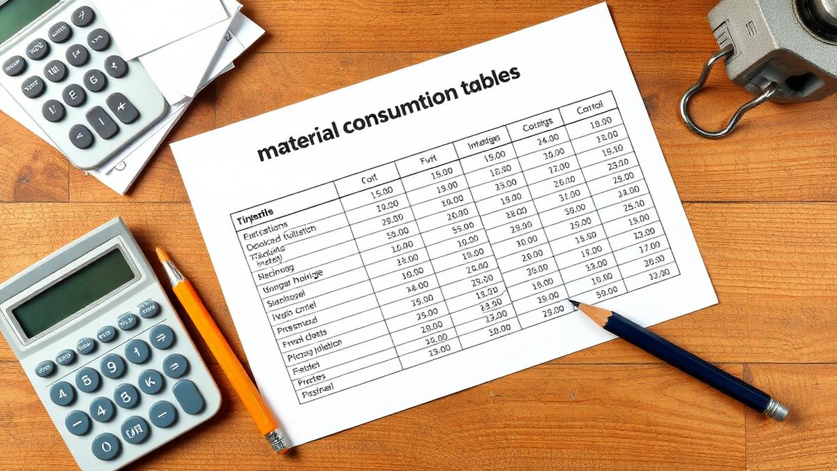 Planilha de consumo de materiais com calculadora — De onde vem o número 30 por m²